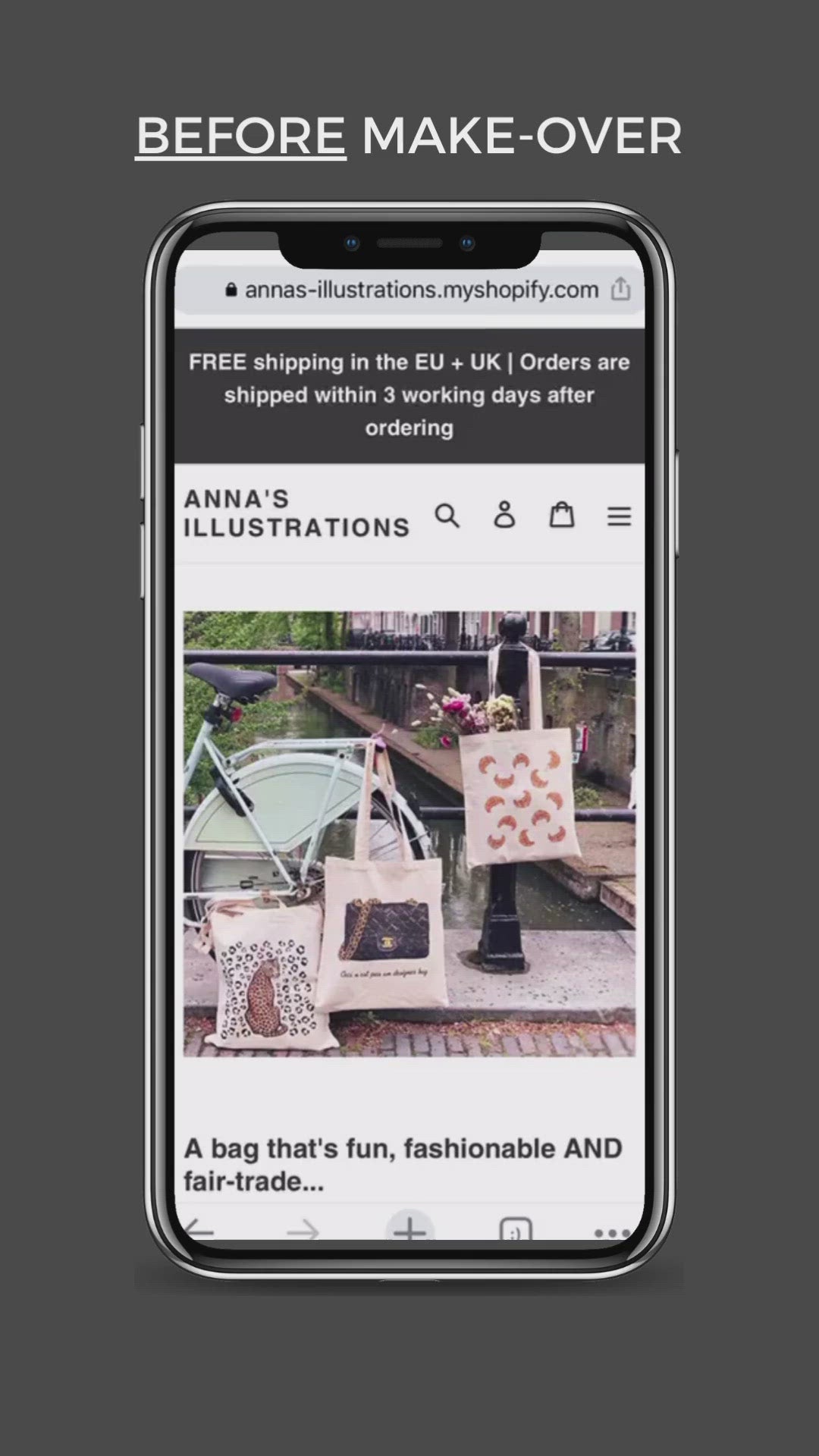 SHOPIFY WEBSHOP (MAKE-OVER) - vanaf prijs